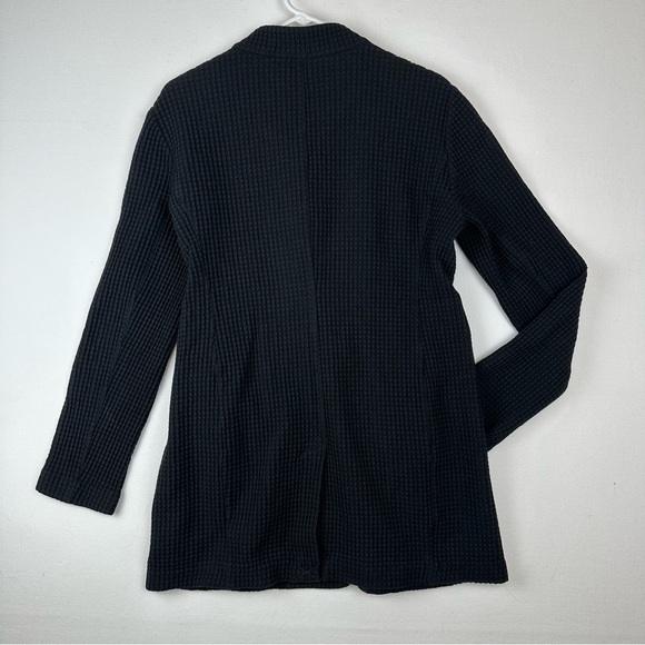 Eileen Fisher Textured Waffle Snap Blazer Jacket Black Office - Picture 5 of 8